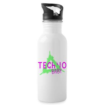 Techno-Baby - Trinkflasche mit integriertem Trinkhalm - Weiß - Rechts