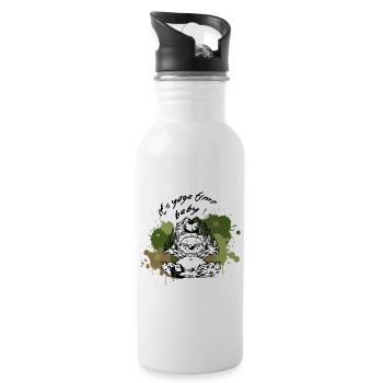 Faultier Sloth Yoga time Nature - Water bottle with straw - white - Right