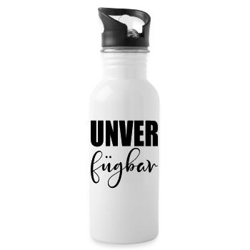 SCHRIFTZUG UNVERFÜGBAR - STATUS - Trinkflasche mit integriertem Trinkhalm - Weiß - Rechts
