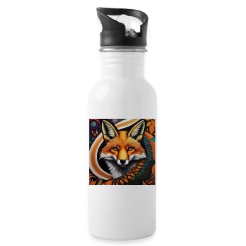 Renard - Gourde avec paille intégrée - blanc - Droite
