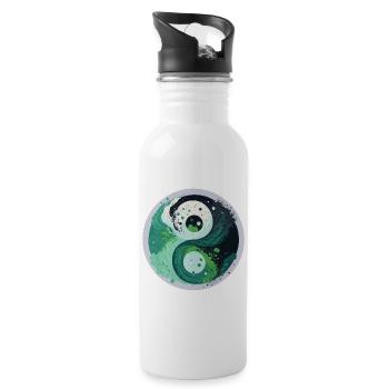 Yin Yang - Trinkflasche mit integriertem Trinkhalm - Weiß - Rechts