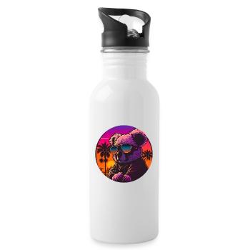 Synthwave Koala Sunset - Water bottle with straw - white - Right