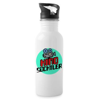 Kino Kinoabend Movies Film Schauen Statement - Trinkflasche mit integriertem Trinkhalm - Weiß - Rechts