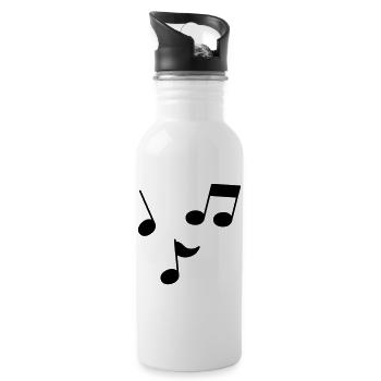 Musiknoten - Trinkflasche mit integriertem Trinkhalm - Weiß - Rechts
