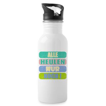 LARMOYANT WEINERLICH - HEULEN SPRÜCHE - LARMOYANZ - Trinkflasche mit integriertem Trinkhalm - Weiß - Rechts