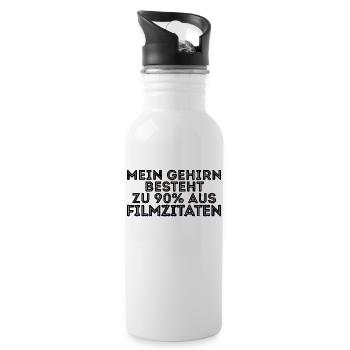 Filmabend Filme Movies Statement Streaming Serien - Trinkflasche mit integriertem Trinkhalm - Weiß - Rechts
