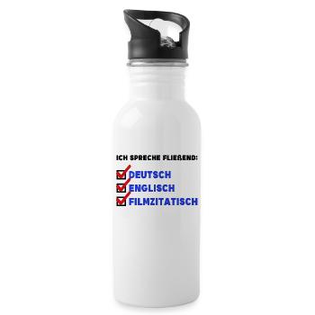 Filme Movies Kinoabend Statement Binge Watching - Trinkflasche mit integriertem Trinkhalm - Weiß - Rechts