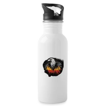 Deutschland weiß - Trinkflasche mit integriertem Trinkhalm - Weiß - Rechts