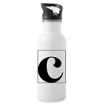 Buchstaben-Alphabet c - Trinkflasche mit integriertem Trinkhalm - Weiß - Rechts