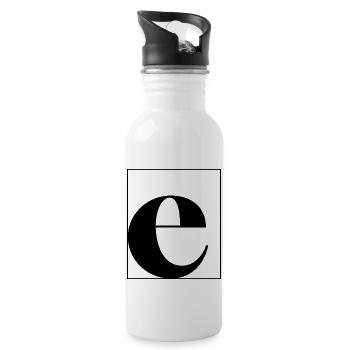 Letter alphabet e - Water bottle with straw - white - Right