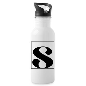 Letter alphabet s - Water bottle with straw - white - Right