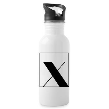Lettre alphabet x - Gourde avec paille intégrée - blanc - Droite