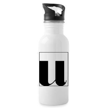 Letter alphabet u - Water bottle with straw - white - Right
