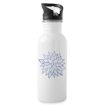 [2] ombre blue/purple multi-layer flower sketch - Water bottle with straw - white - Right