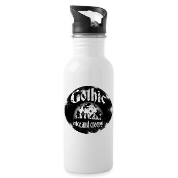 Turn monsters and ghosts into friends. - Water bottle with straw - white - Right
