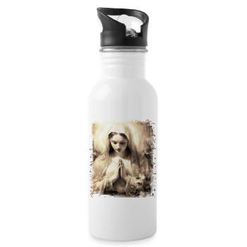 Holly Mary Maria Madonna Mariana Virgin Mary Holy - Water bottle with straw - white - Right
