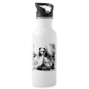Holly Mary Maria Madonna Mariana Virgin Mary Holy - Water bottle with straw - white - Right