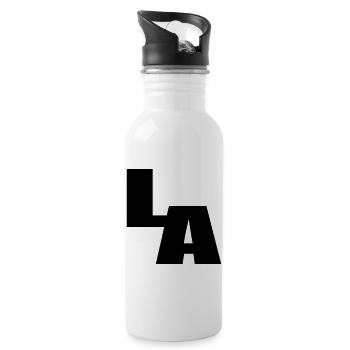 LOS ANGELES Kalifornien - Trinkflasche mit integriertem Trinkhalm - Weiß - Rechts