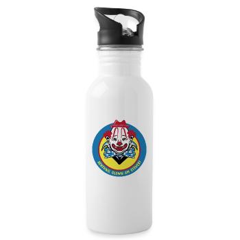 Clown Design - Trinkflasche mit integriertem Trinkhalm - Weiß - Rechts