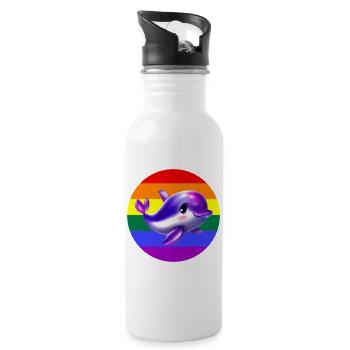 Dolphin LGBT Pride - Gourde avec paille intégrée - blanc - Droite