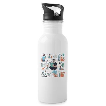 Anreise mit dem Zug: Panoramareisen - Trinkflasche mit integriertem Trinkhalm - Weiß - Rechts