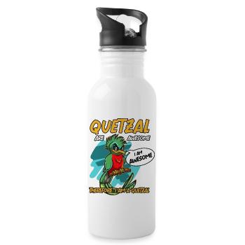 Guatemala drapeau guatémaltèque ADN I cadeau - Gourde avec paille intégrée - blanc - Droite