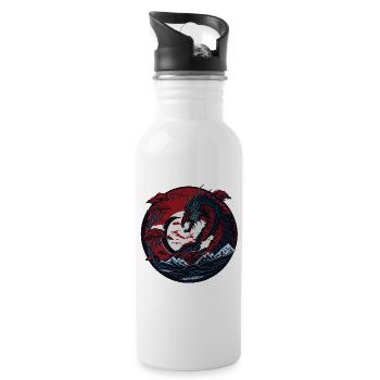 Eternal dragon - Water bottle with straw - white - Right