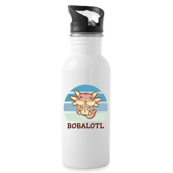 Boba Bubble Tea Axolotl Bobalotl - Gourde avec paille intégrée - blanc - Droite