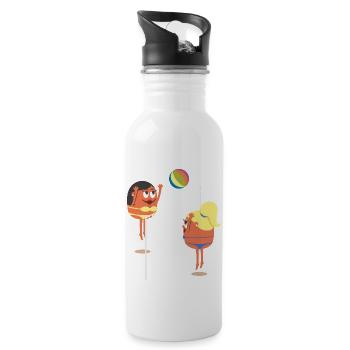 Sommer - Trinkflasche mit integriertem Trinkhalm - Weiß - Rechts