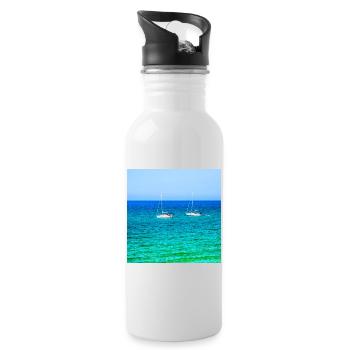 Summer Sailing - Trinkflasche mit integriertem Trinkhalm - Weiß - Rechts