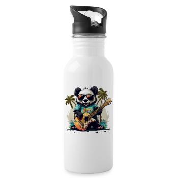 Cool Panda - Water bottle with straw - white - Right