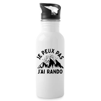 je peux pas j'ai rando - Gourde avec paille intégrée - blanc - Droite