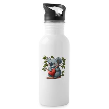 Adorable Koala - Water bottle with straw - white - Right