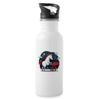 Starry Night Music - Water bottle with straw - white - Right