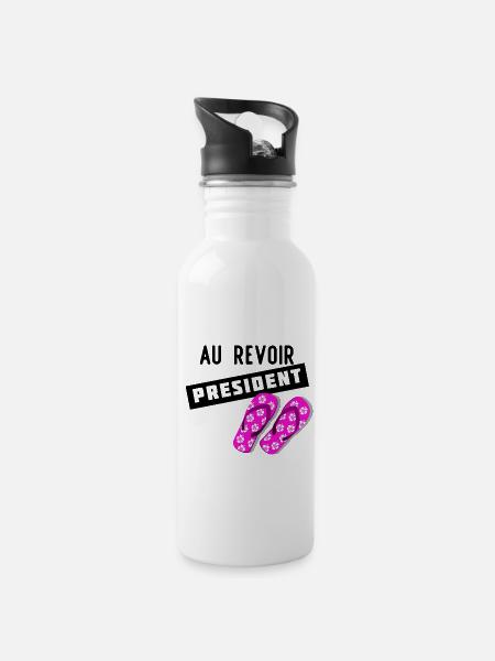 Au revoir président - Gourde avec paille intégrée - blanc