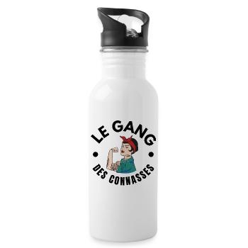 copine, meilleures copines, bande de filles - Gourde avec paille intégrée - blanc - Droite