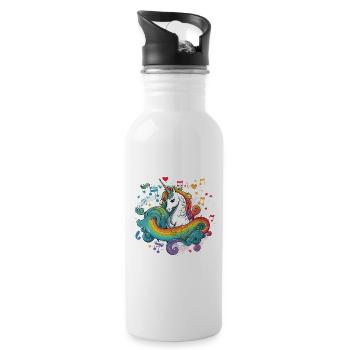 Rainbow Rhapsody - Trinkflasche mit integriertem Trinkhalm - Weiß - Rechts