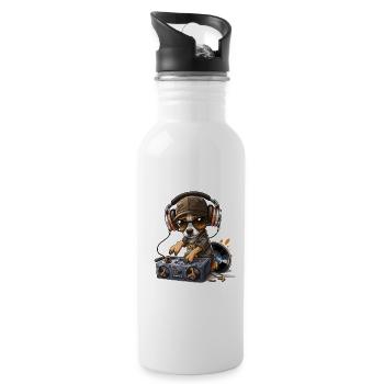 DJ Woof - Water bottle with straw - white - Right