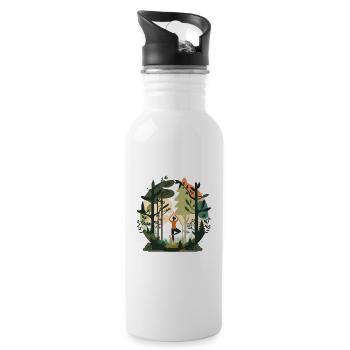 Flux forestier - Gourde avec paille intégrée - blanc - Droite