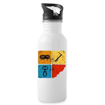 Alpinist Bergsteiger Kletterseil Fels Eisklettern - Trinkflasche mit integriertem Trinkhalm - Weiß - Rechts
