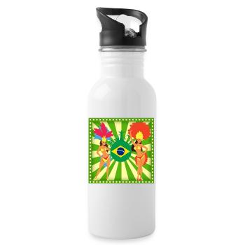 T-shirt Samba - Brésil-Brésil- Brésil - Gourde avec paille intégrée - blanc - Droite
