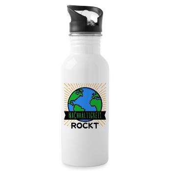 Nachhaltigkeit Mutter Erde Umwelt Statement Planet - Trinkflasche mit integriertem Trinkhalm - Weiß - Rechts