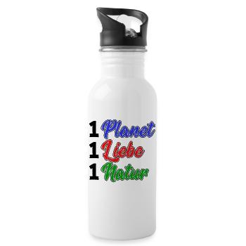 Planet Umwelt Natur Erde Umweltfreundlich Spruch - Trinkflasche mit integriertem Trinkhalm - Weiß - Rechts