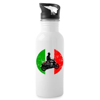 Roller Vintage Italy Scooter Urlaub - Trinkflasche mit integriertem Trinkhalm - Weiß - Rechts