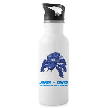 Cyberpunk Anime Ghost in the Shell Spinnenpanzer Pro - Trinkflasche mit integriertem Trinkhalm - Weiß - Rechts