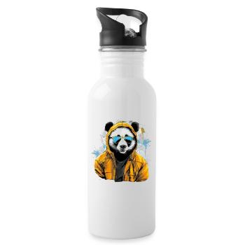 Panda big street style | Panda lovers - Water bottle with straw - white - Right