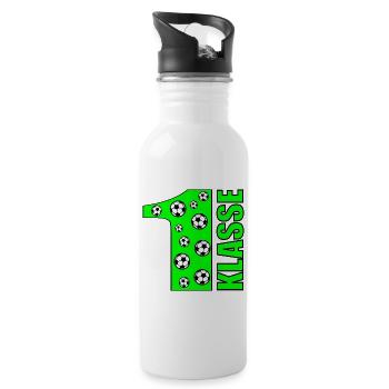 ERSTE KLASSE - FUßBALL 1. KLASSE - Trinkflasche mit integriertem Trinkhalm - Weiß - Rechts