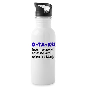Japanese Comic Statement Manga Anime Otaku - Water bottle with straw - white - Right