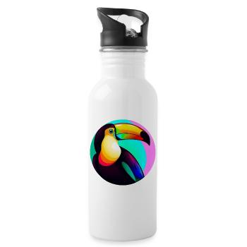 Toucan - Water bottle with straw - white - Right