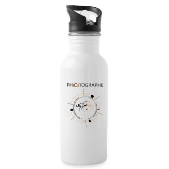 Photograph - Trinkflasche mit integriertem Trinkhalm - Weiß - Rechts